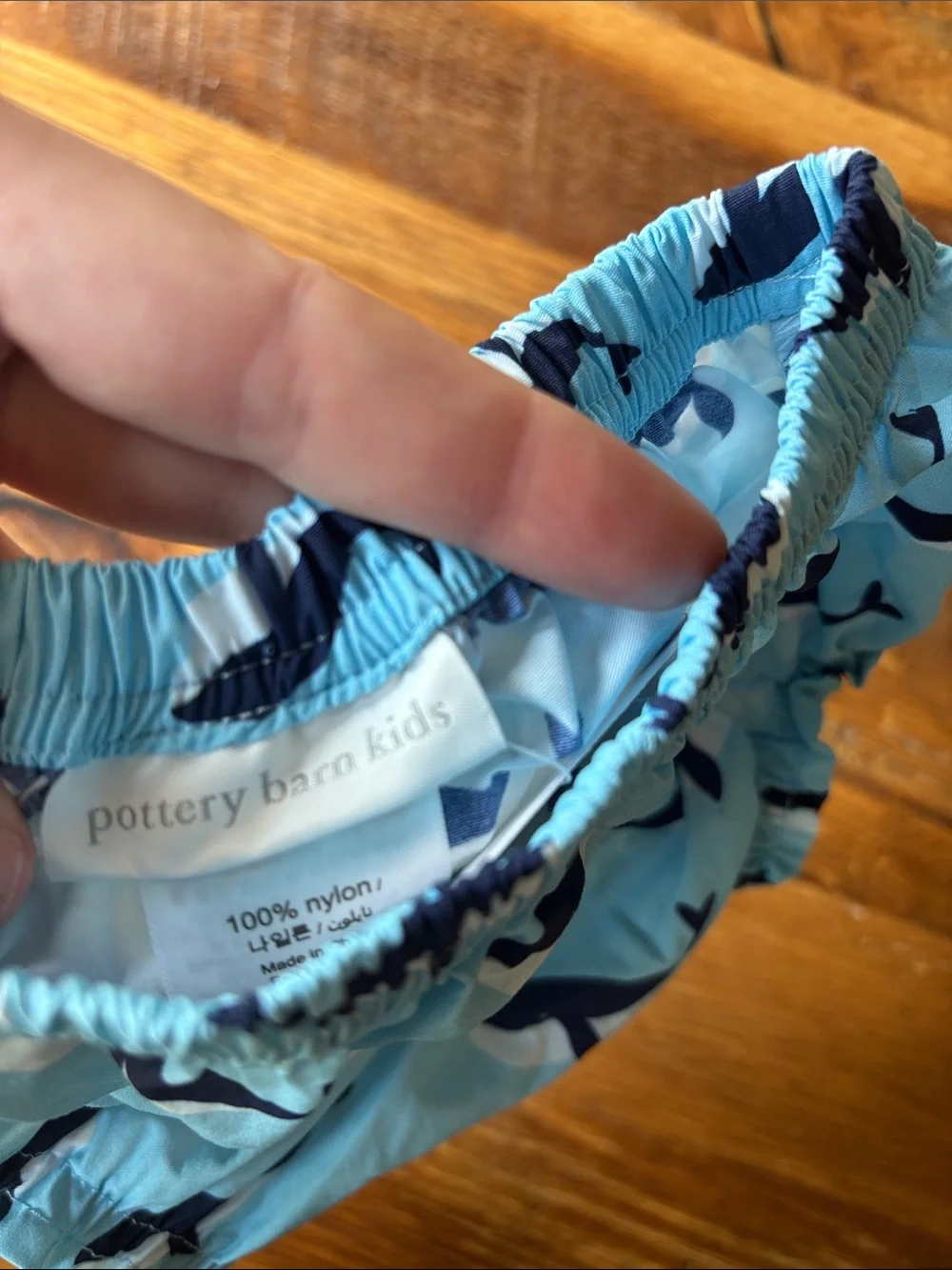 Pottery barn kids baby whale diaper cover teal navy blue unisex New Sz 0-3 mo